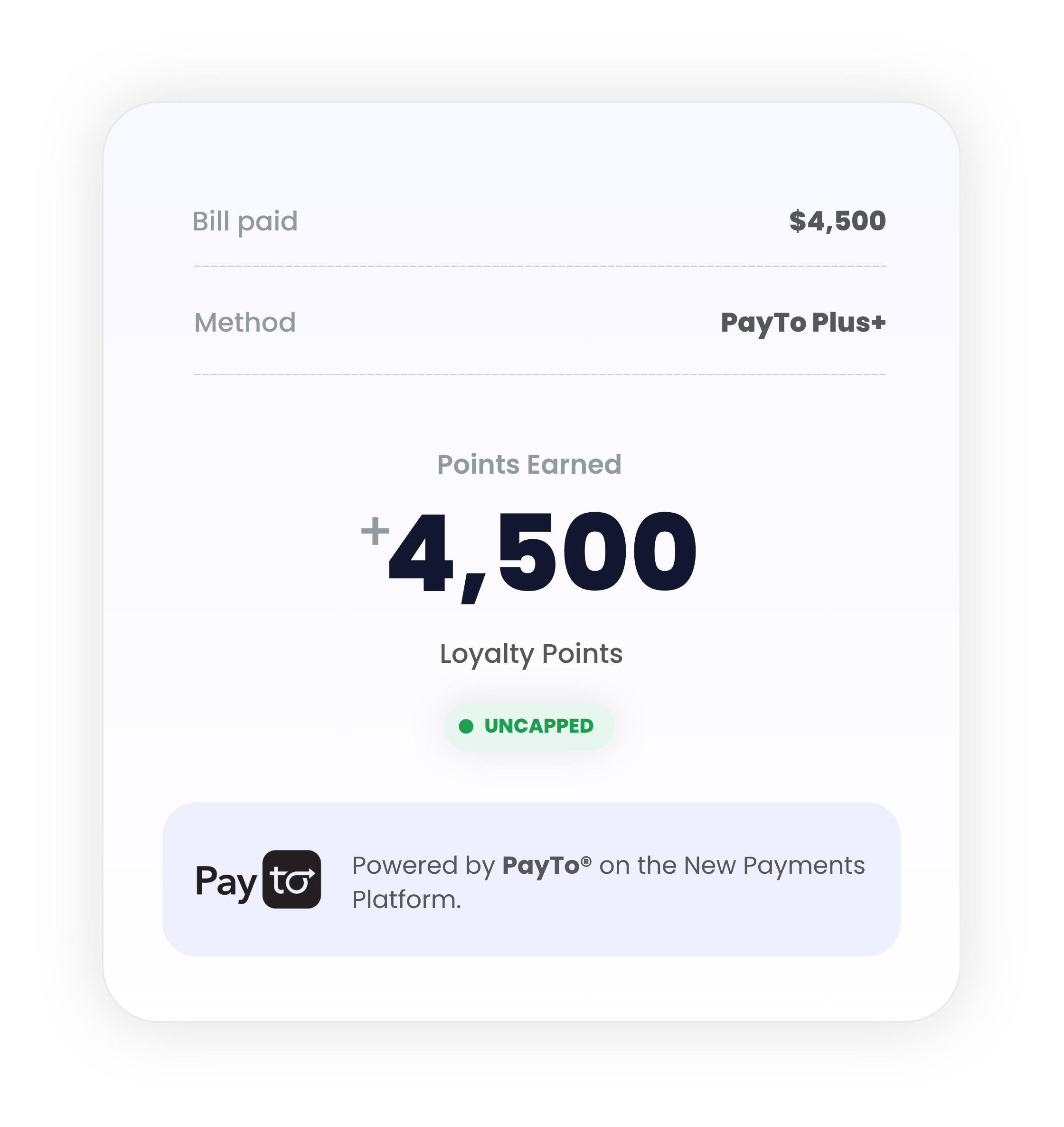 PayTo Plus+ loyalty points earned