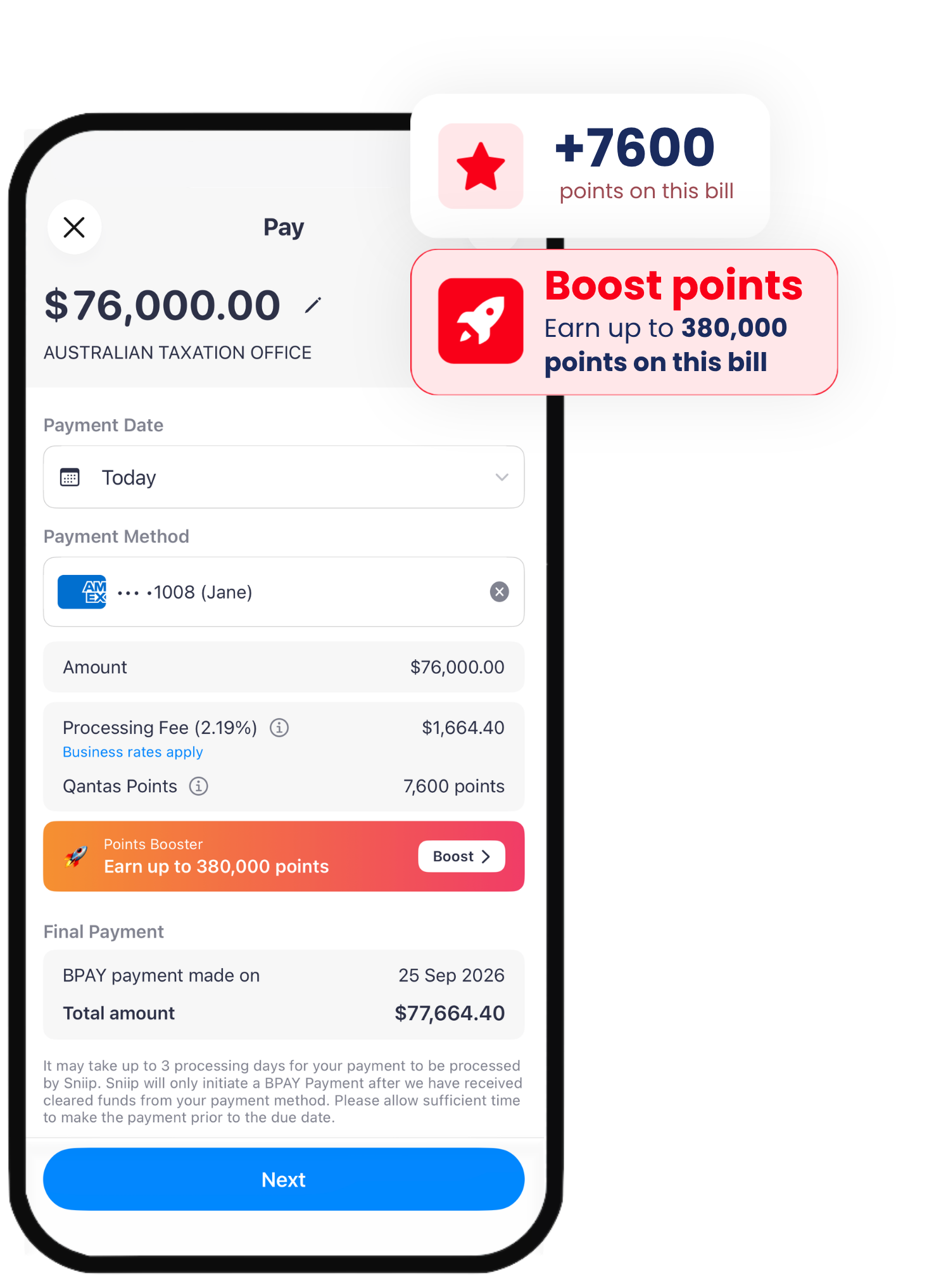 Pay the ATO with Amex through Sniip and earn over 2 million points